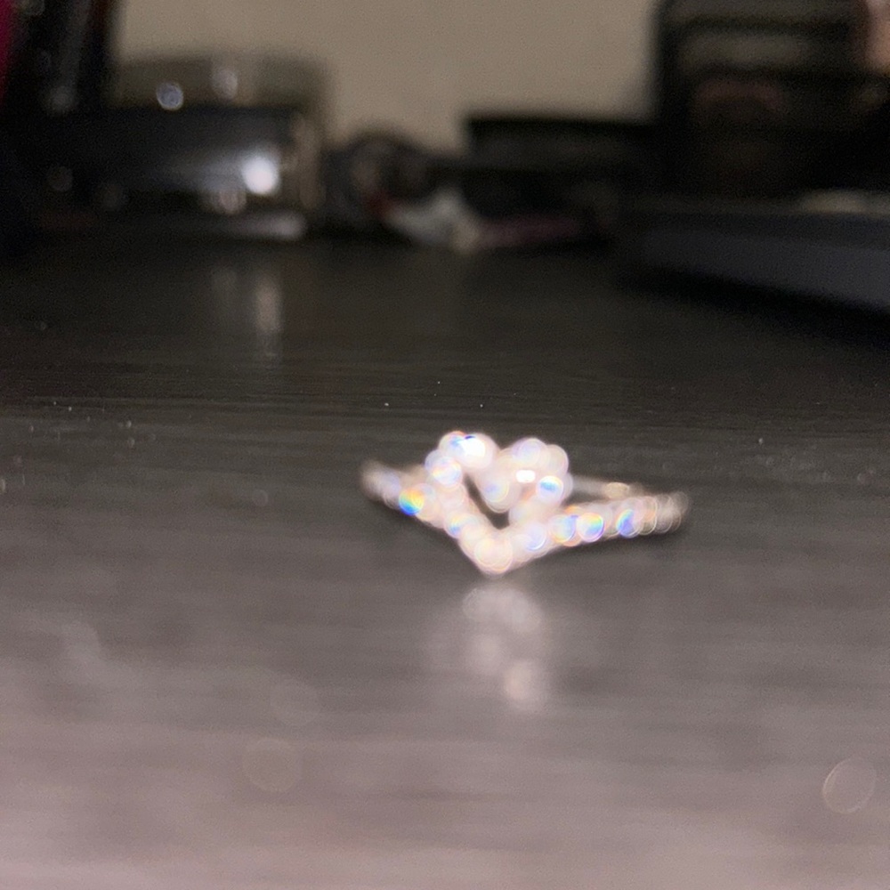 Size 7 heart diamond pandora ring.